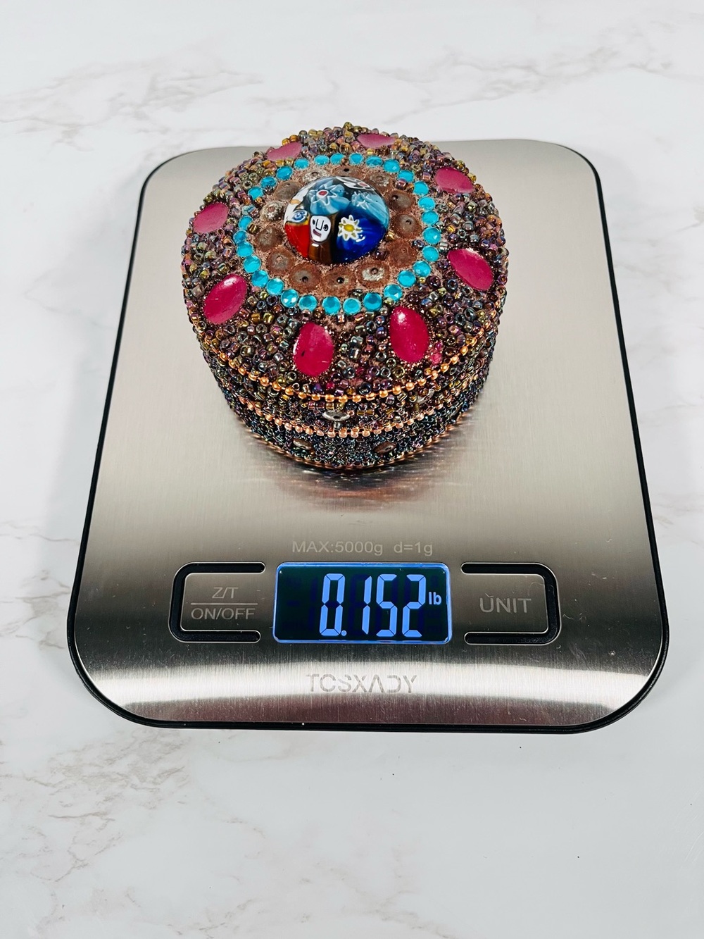 2 Jeweled Tin Trinket Boxes - Picture 10 of 11